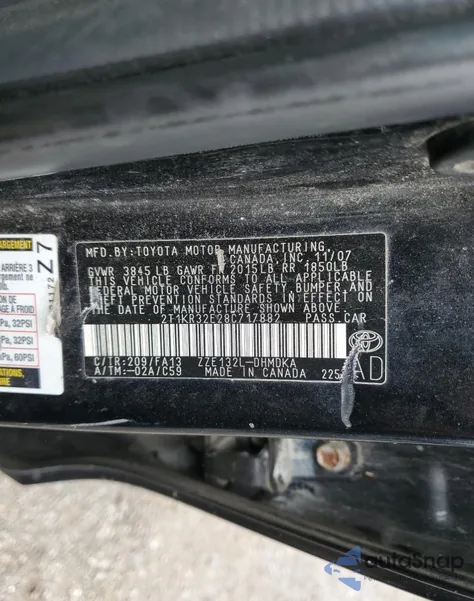 2008 Toyota Corolla Matrix Xr из США, поврежденный, VIN 2T1KR32E28C717882